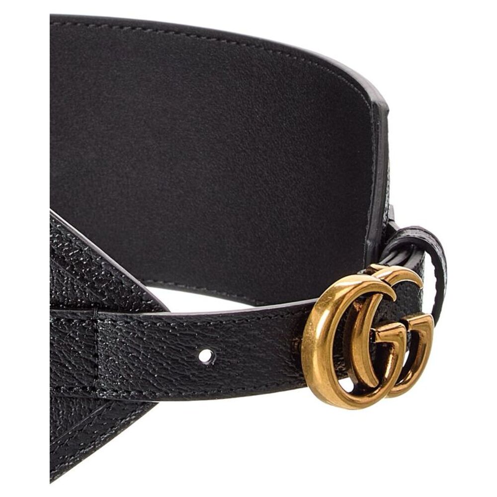 Gucci Gg Marmont Leather Belt, Black - Picture 2 of 3